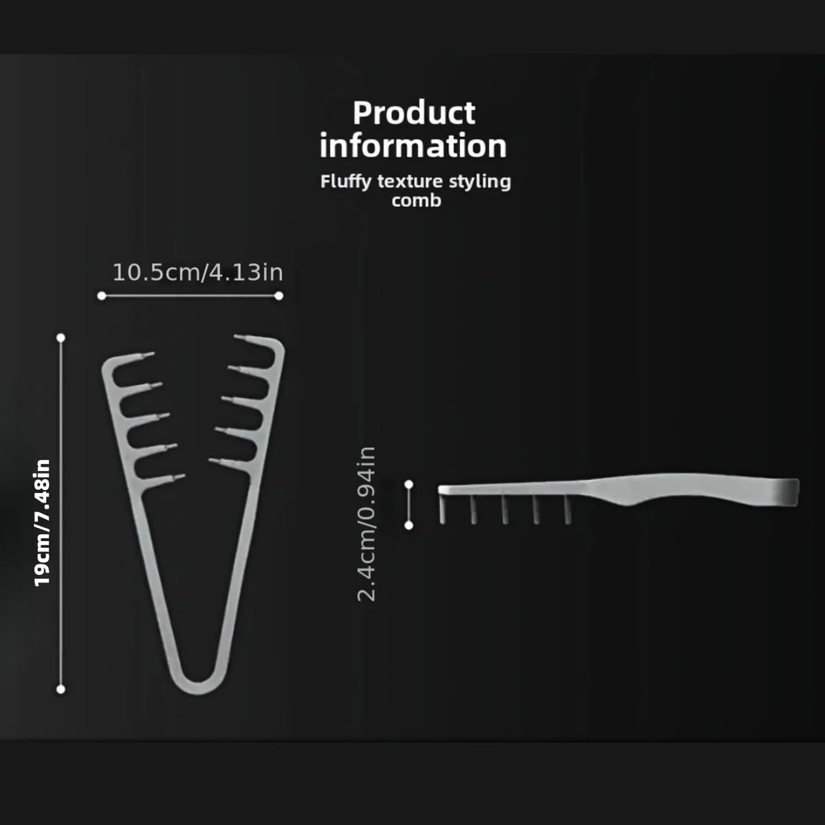 FUPUAII ABS plastic comb image highlighting textured grip for easy styling.