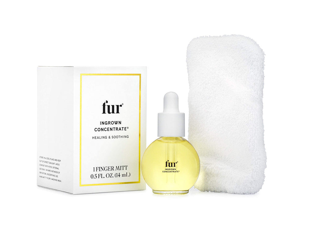 Fur Ingrown Concentrate dropper releasing a lightweight exfoliating oil
