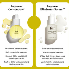 Fur Ingrown Eliminator Serum near pores showing clearer skin and refined texture.