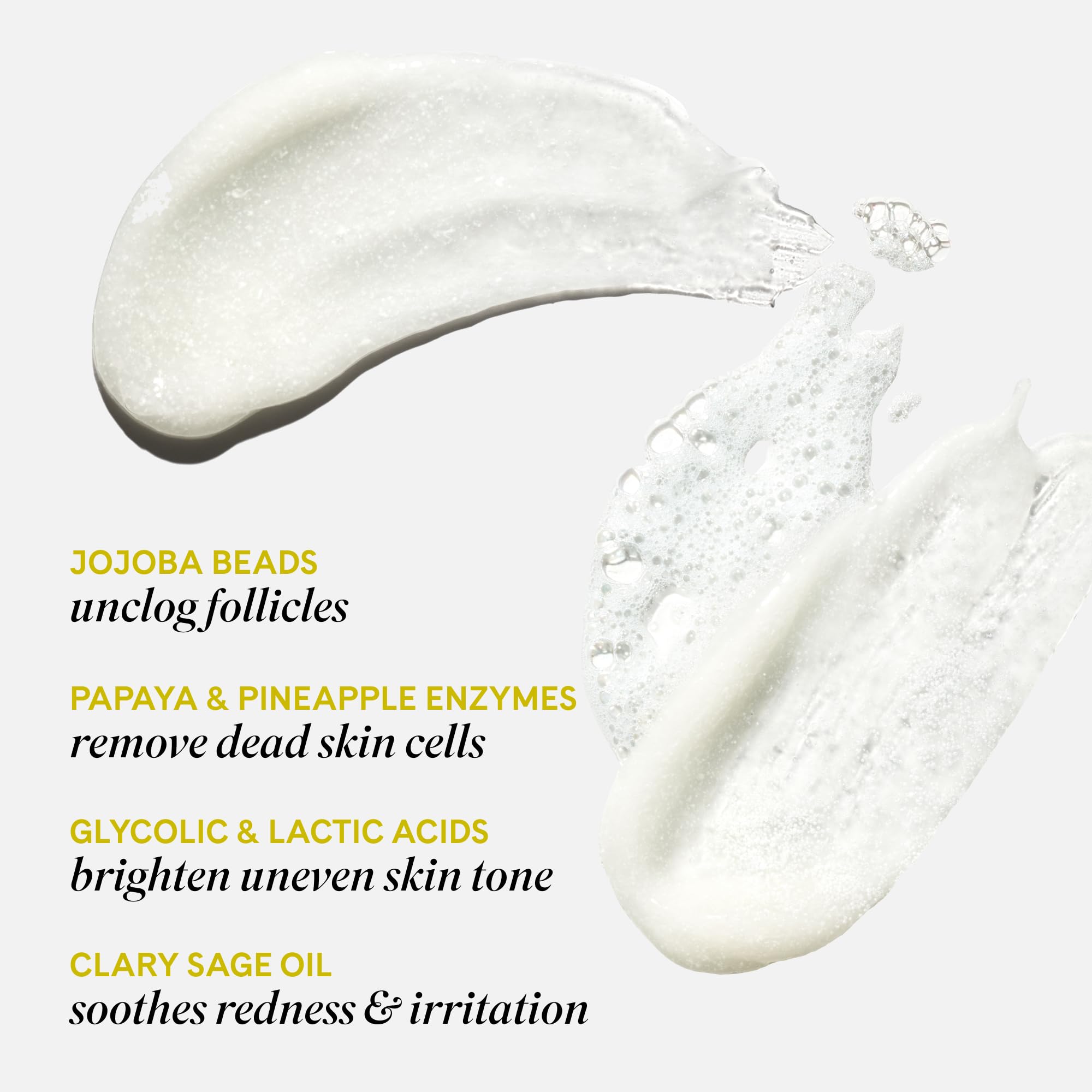 Fur Silk Scrub texture closeup with jojoba beads for gentle exfoliation.