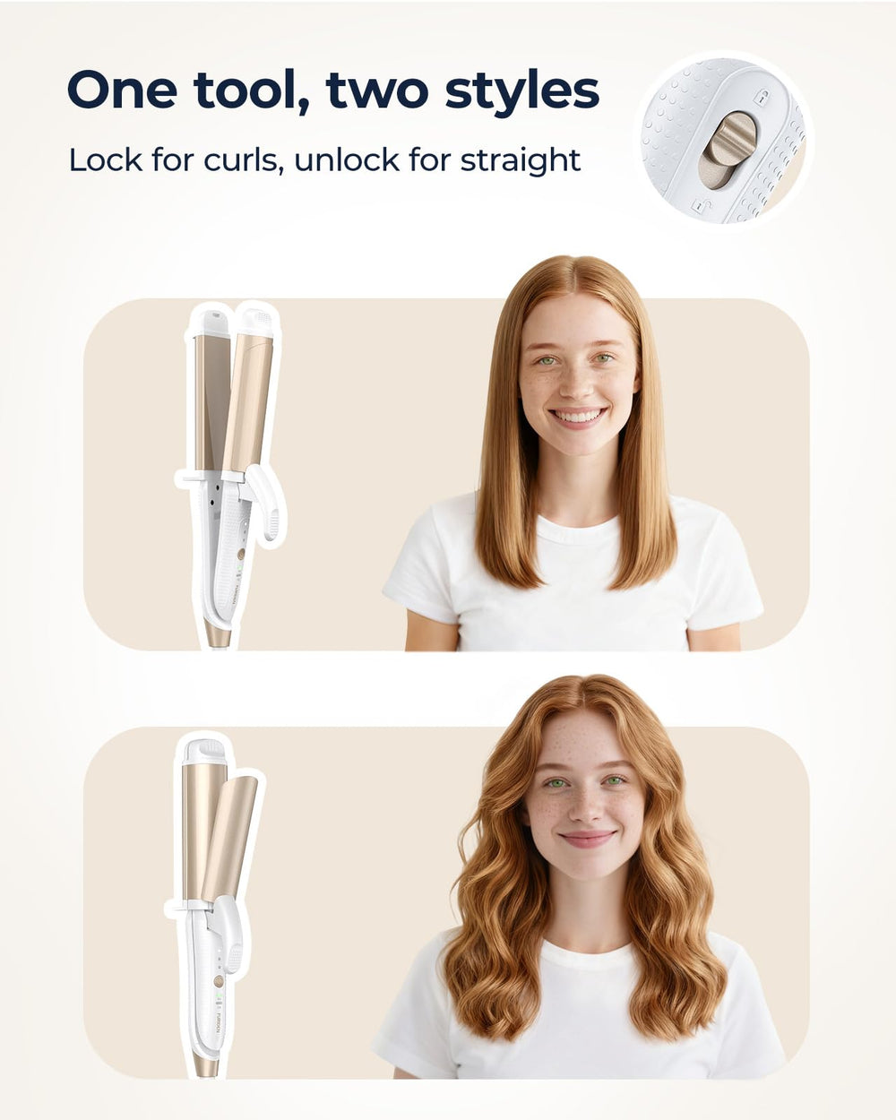 FURIDEN Lite styling in action with a 1.5-inch barrel for shoulder-length hair.