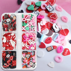 Furimuk brillantes para uñas con corazón, ideal para decoraciones temáticas.