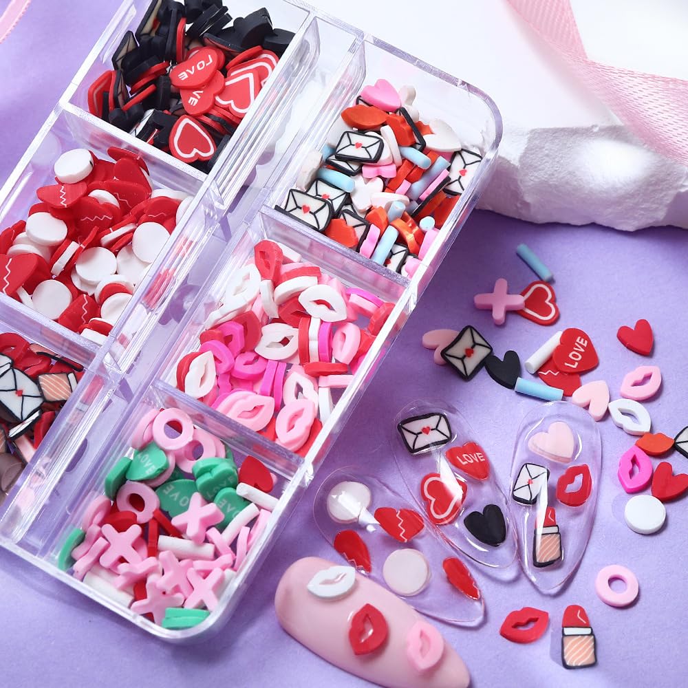 Furimuk decoraciones en forma de sobre, ideales para mensajes de amor en uñas.