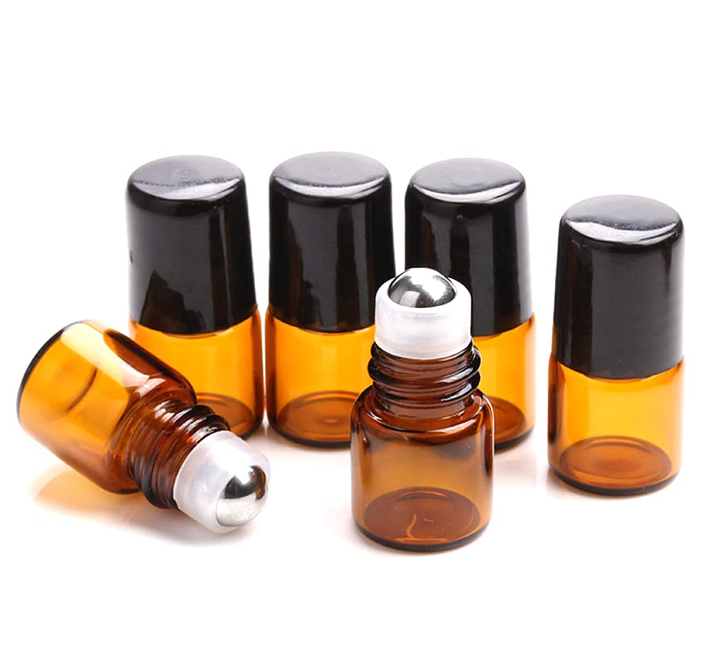 Furnido amber glass roll-on bottle for precise essential oil application on the go.