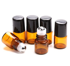 Furnido amber glass roll-on bottle for precise essential oil application on the go.
