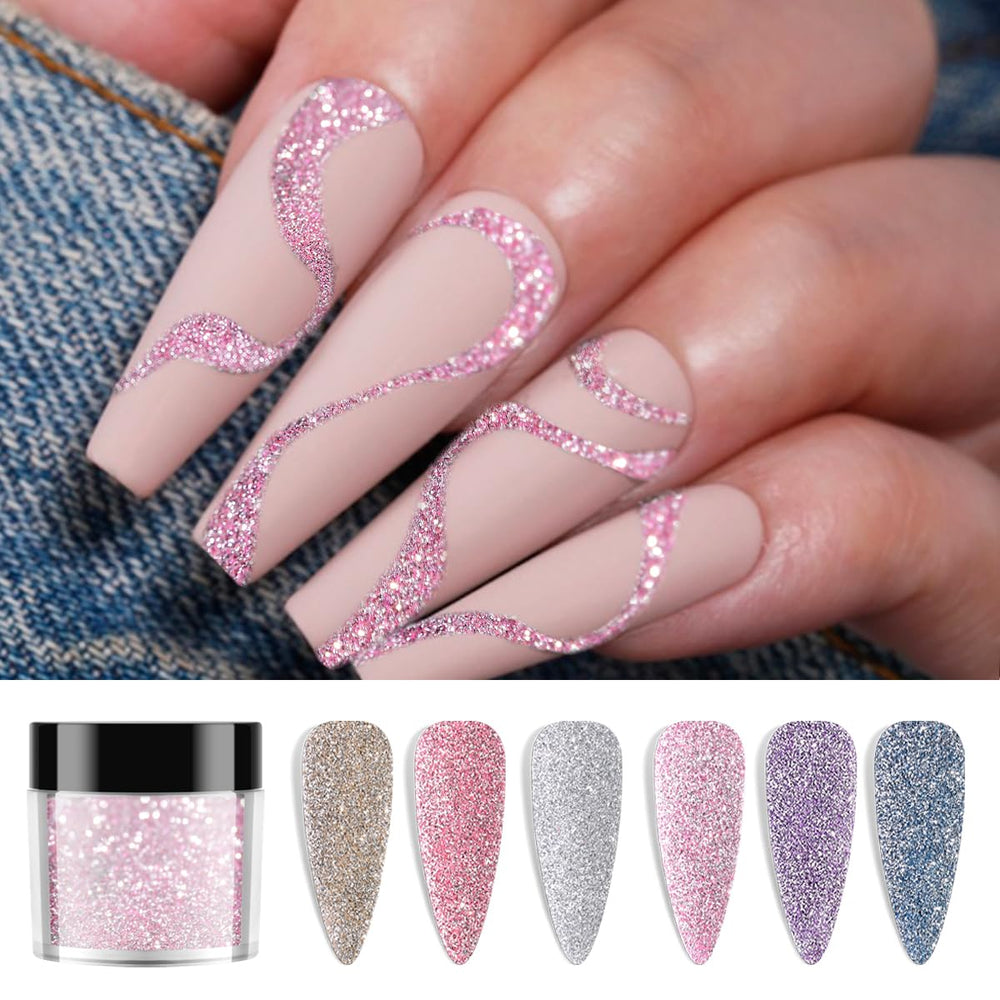 Furtherpretty blue glitter powder brings cool, vibrant shine to nails