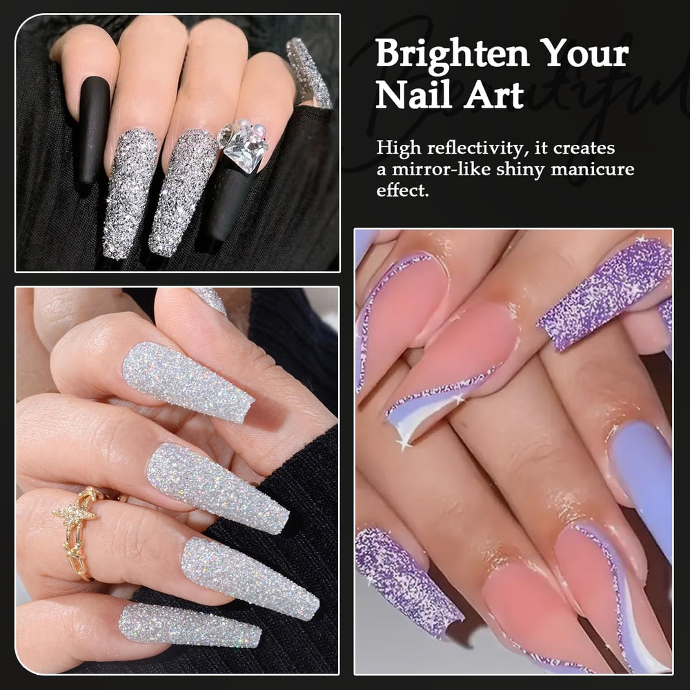 Furtherpretty rose glitter powder offers soft, romantic shimmer on nails