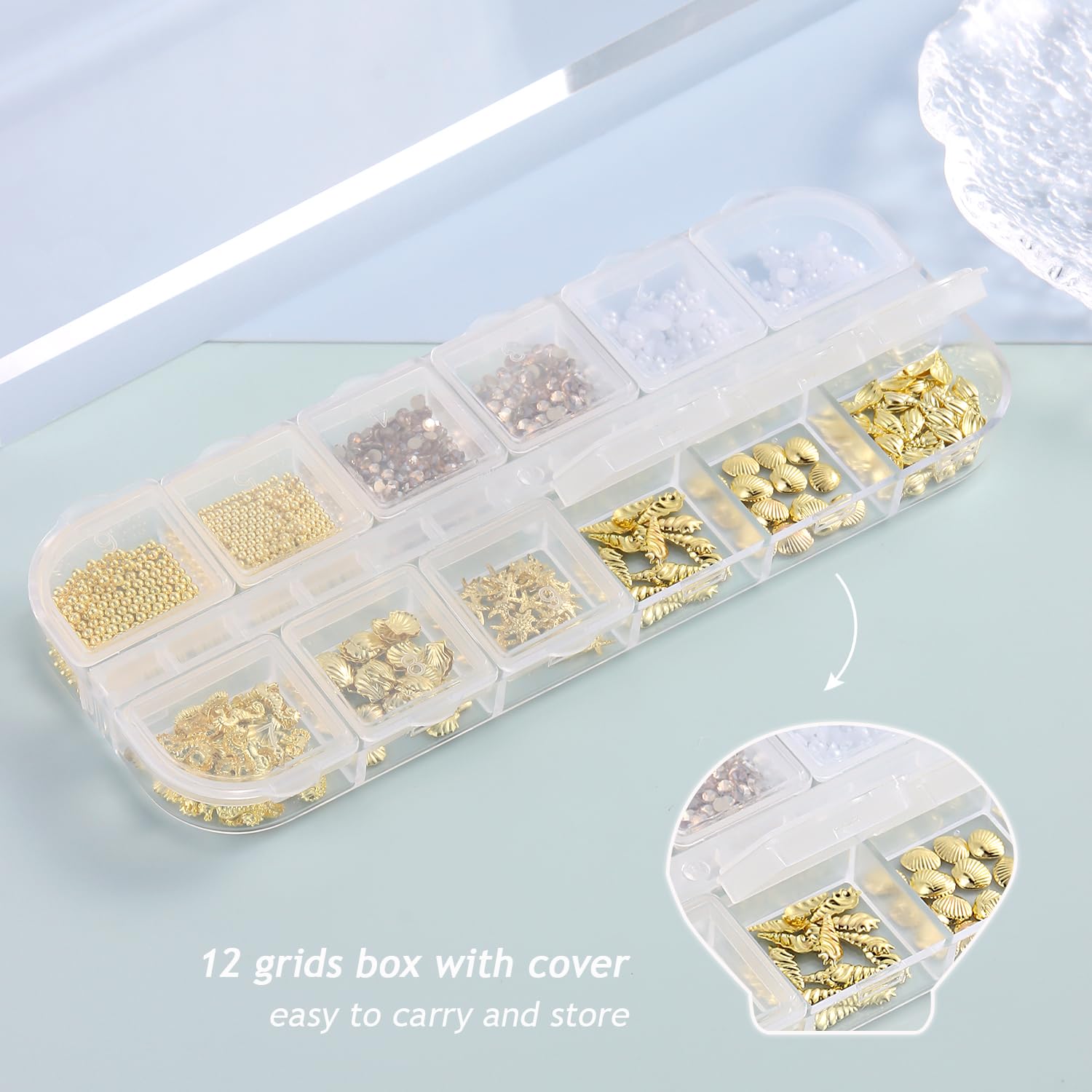 furtherpretty concha decorativa para uñas, acabado resistente para uso diario