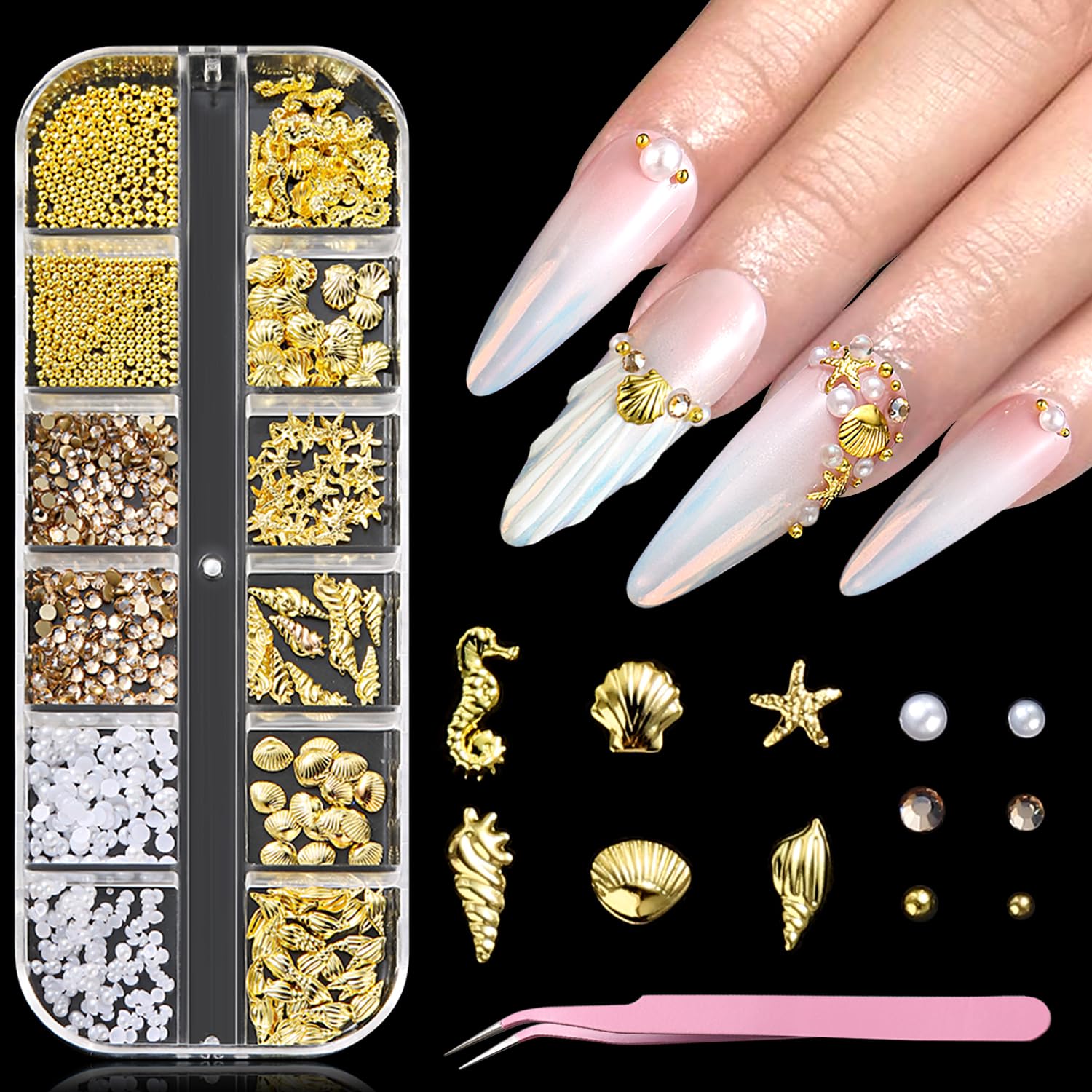 furtherpretty estrella de mar para uñas, brillo veraniego duradero para un diseño