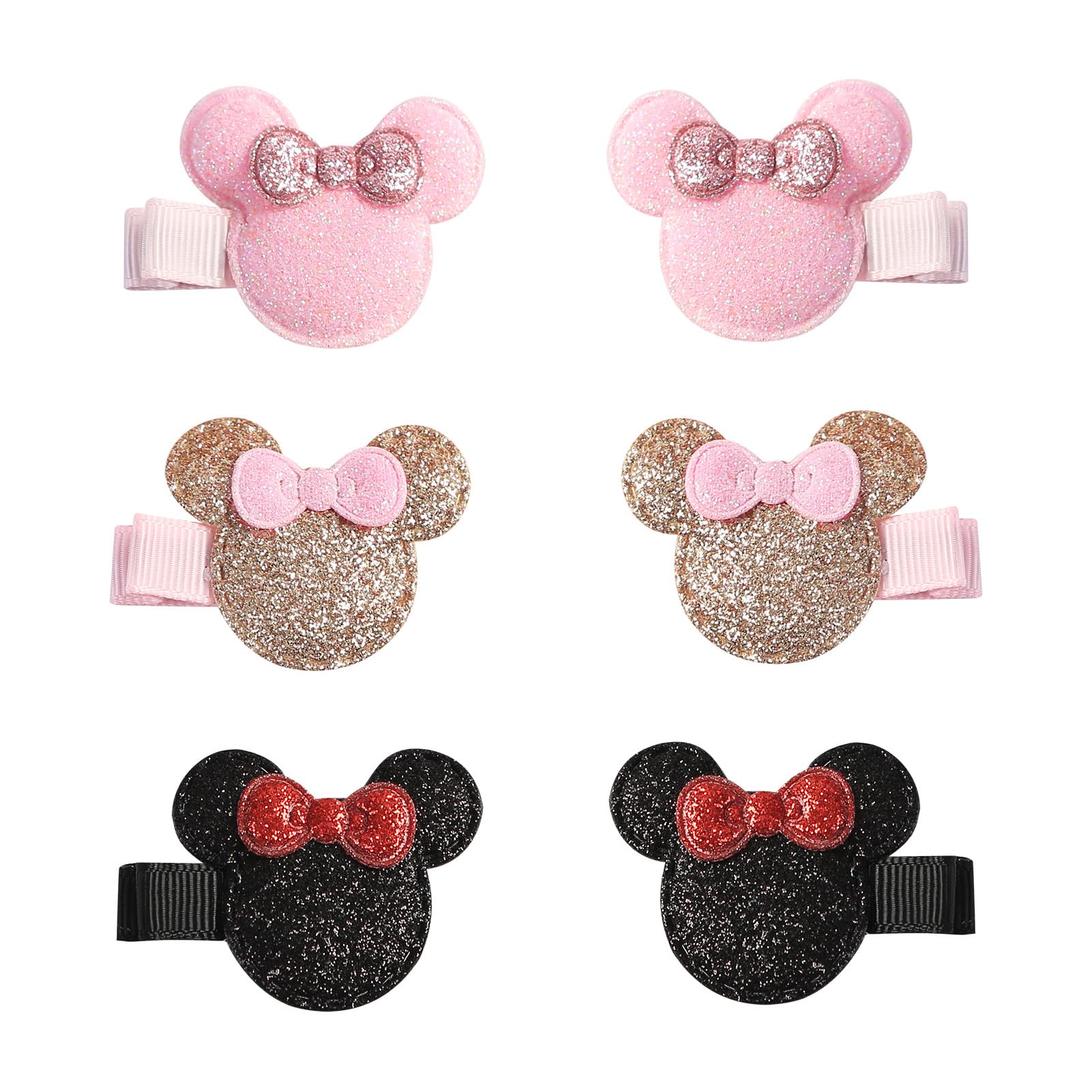 Furutonhe pink glitter mouse ears pair on a baby look for daily wear