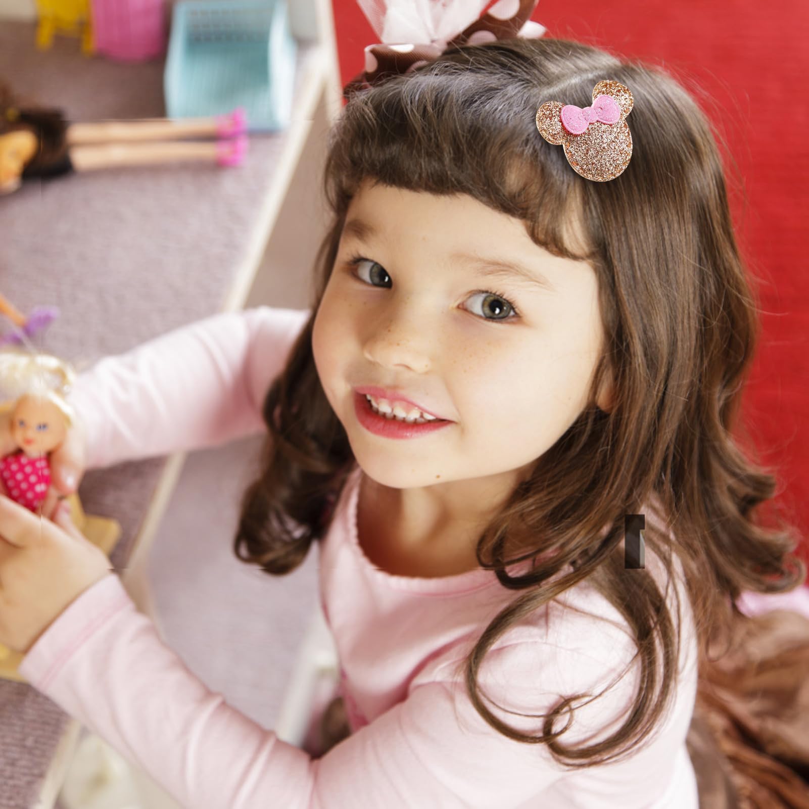 Furutonhe glitter mouse ears on a baby head for cute everyday looks