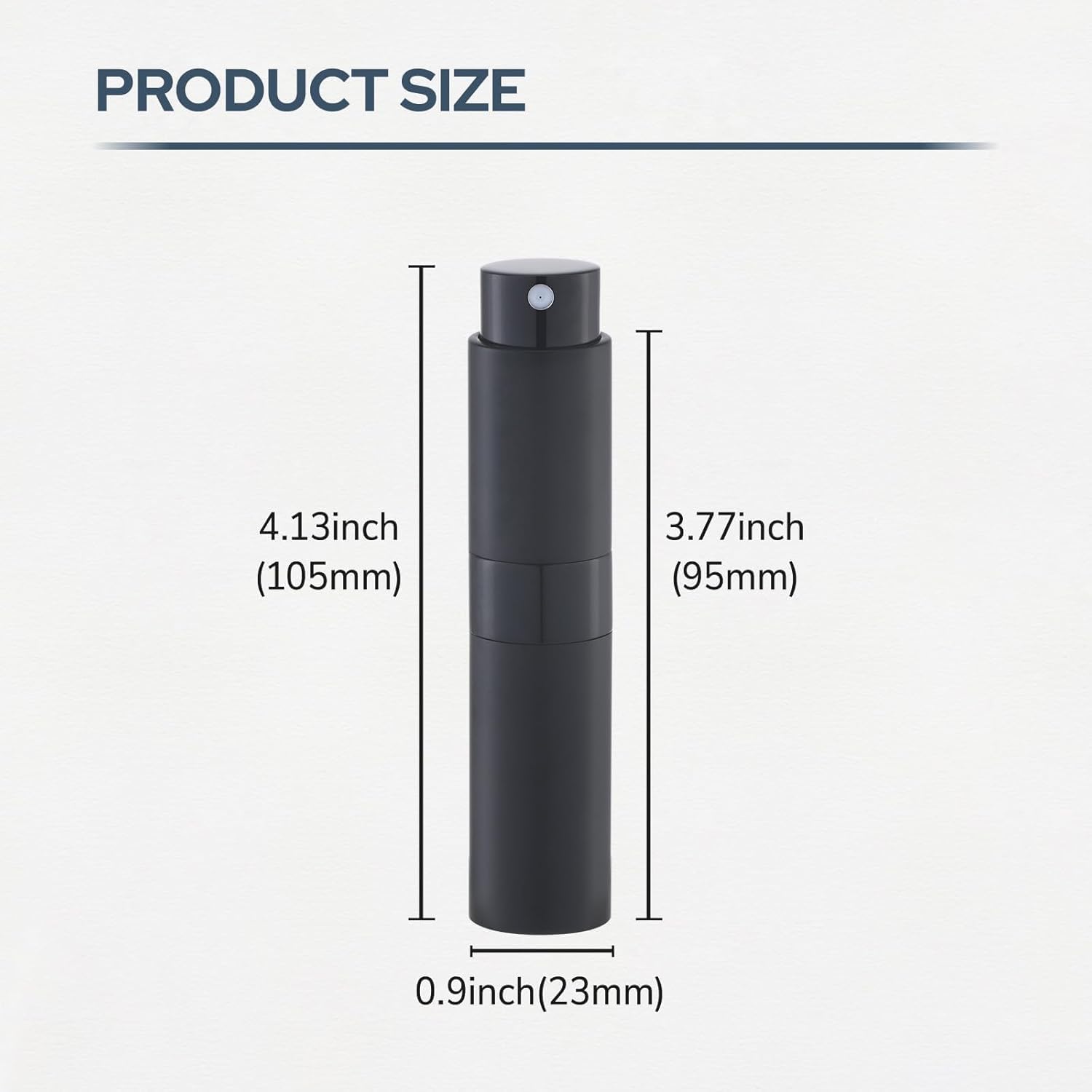 Fusupak twist-up mist mechanism delivers a fine, even spray for fragrance.