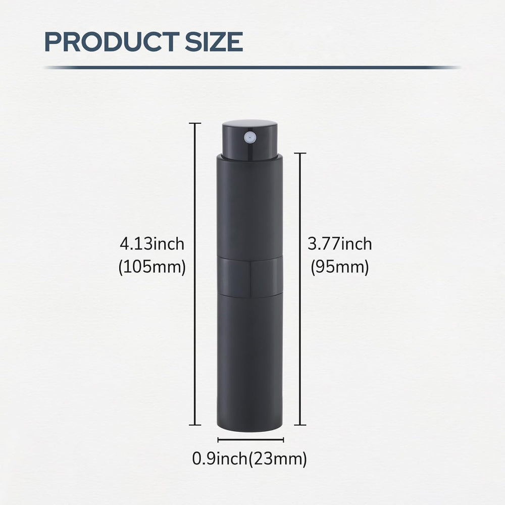 Fusupak twist-up mist mechanism delivers a fine, even spray for fragrance.