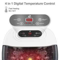 FutureCare foot spa heat control panel showing temperature options