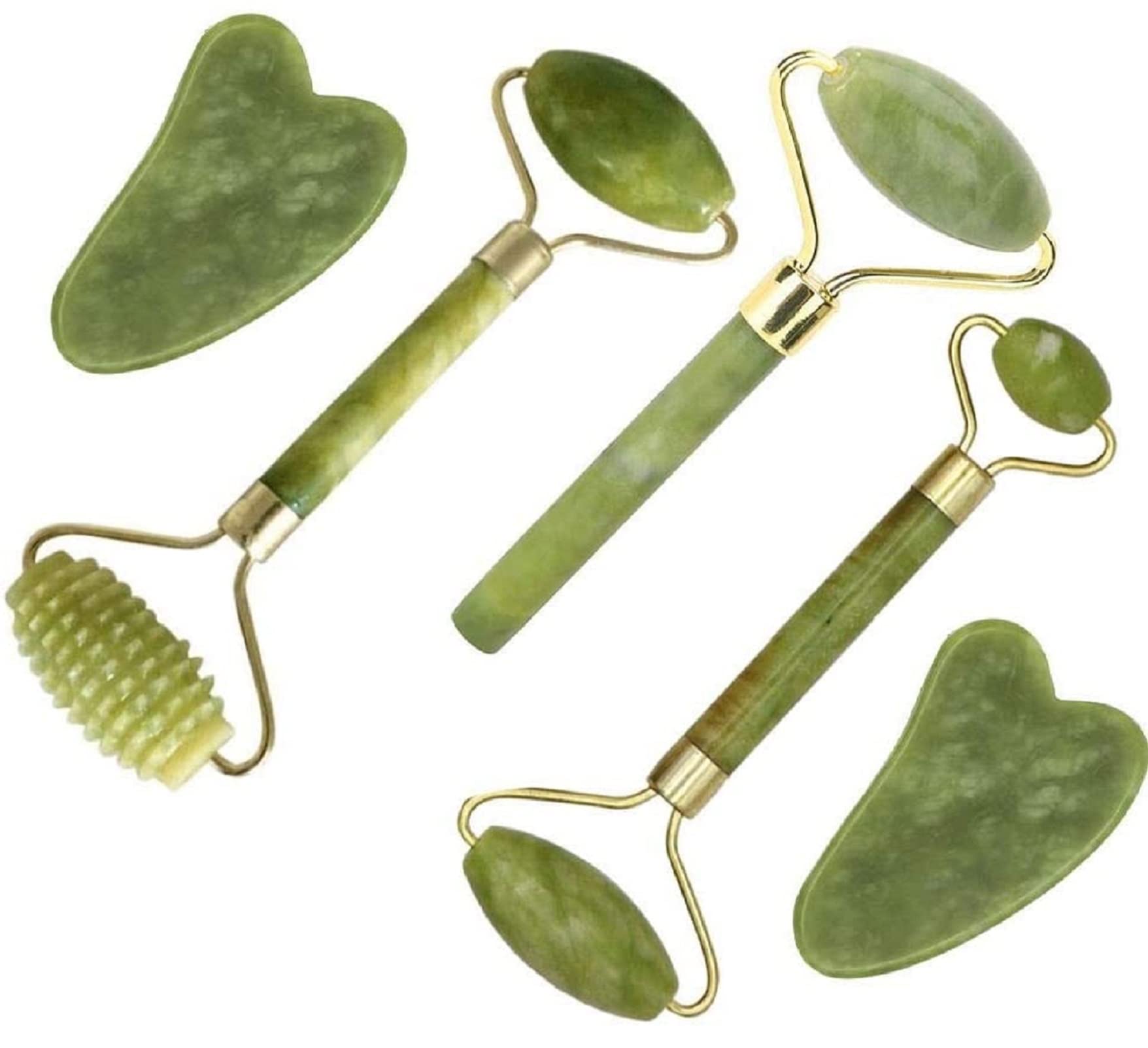 Fuvooi Jade Gua Sha: rodillo grande para masaje facial suave y contorneado.