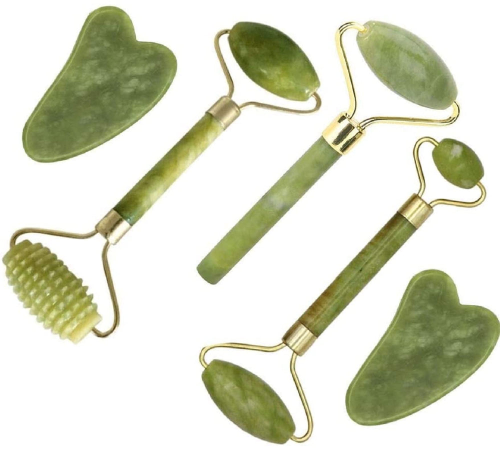 Fuvooi Jade Gua Sha: rodillo grande para masaje facial suave y contorneado.