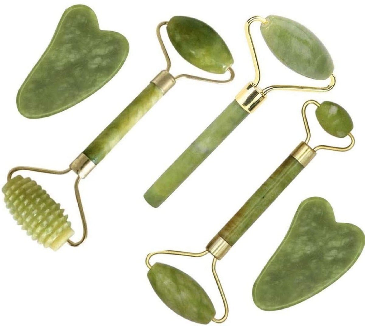 Fuvooi Jade Gua Sha: rodillo grande para masaje facial suave y contorneado.