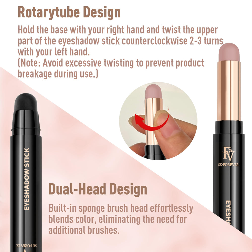 FV Eyeshadow Stick Duo smooth application with one-sweep coverage.