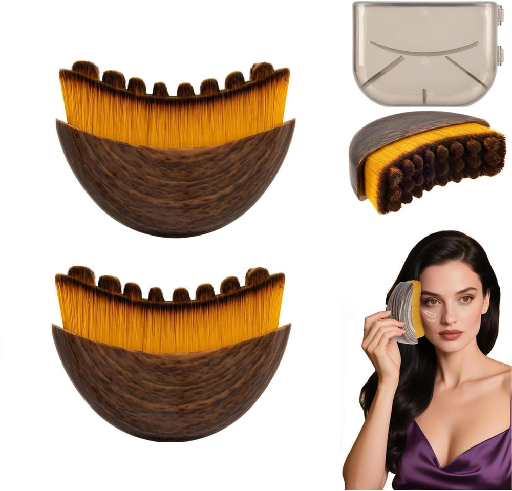 Fvaql dry brushing face brush front view with soft bristles for gentle contouring