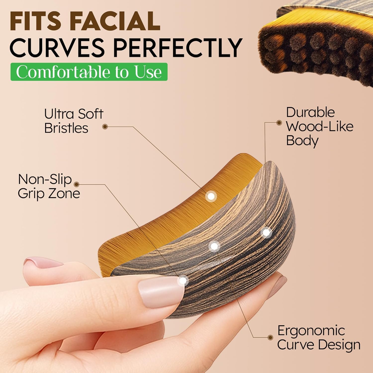 Fvaql ultra-soft bristles glide smoothly over the skin for sensitive skin