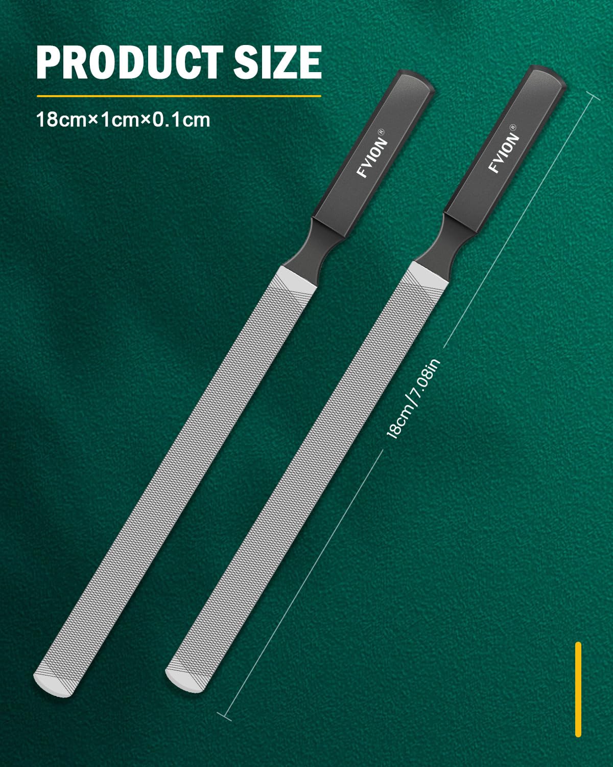 FVION ergonomic grip nail file pictured for secure handling during filing