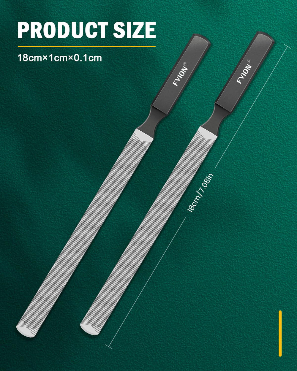 FVION ergonomic grip nail file pictured for secure handling during filing