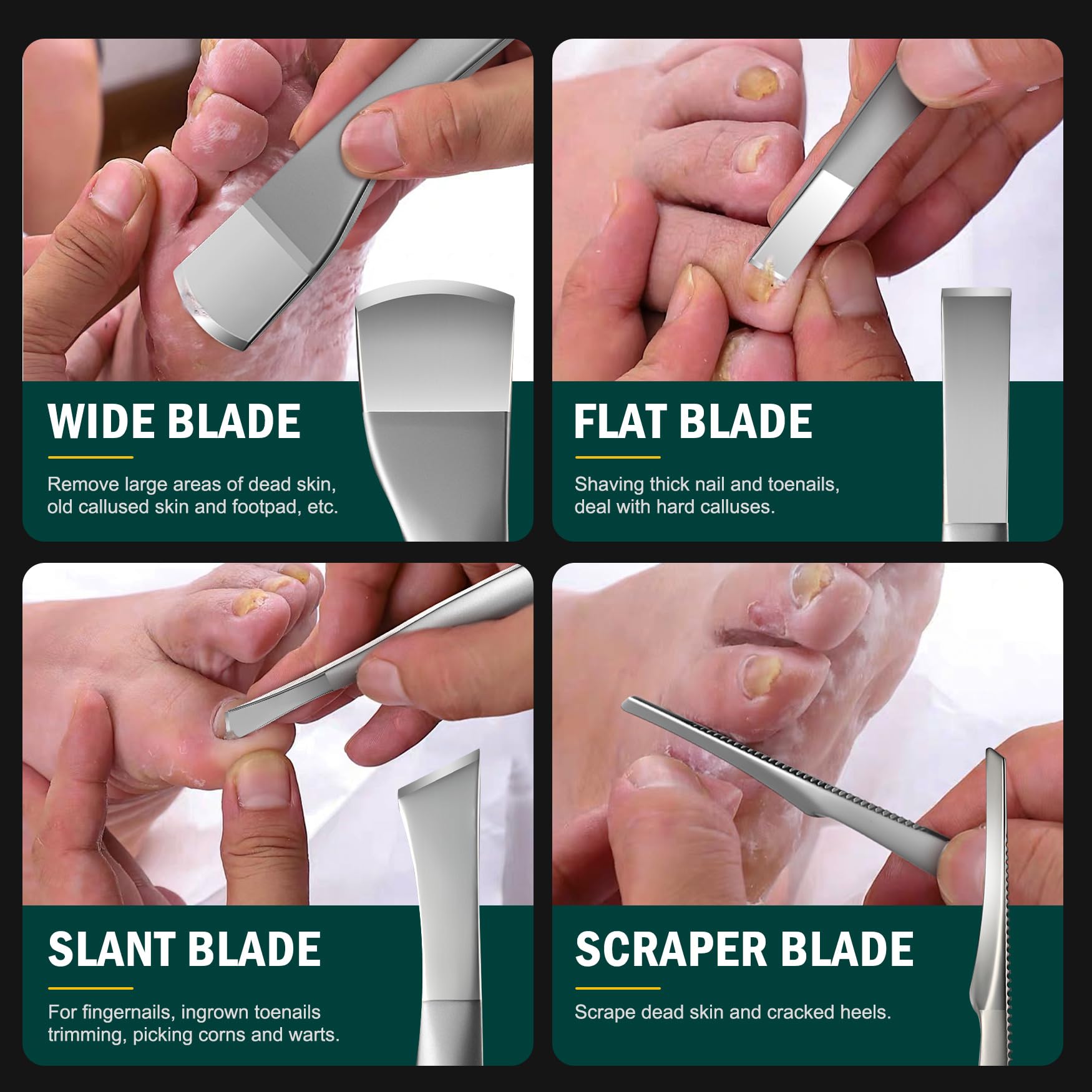 FVION ergonomic handle design on pedicure tools for comfortable grip