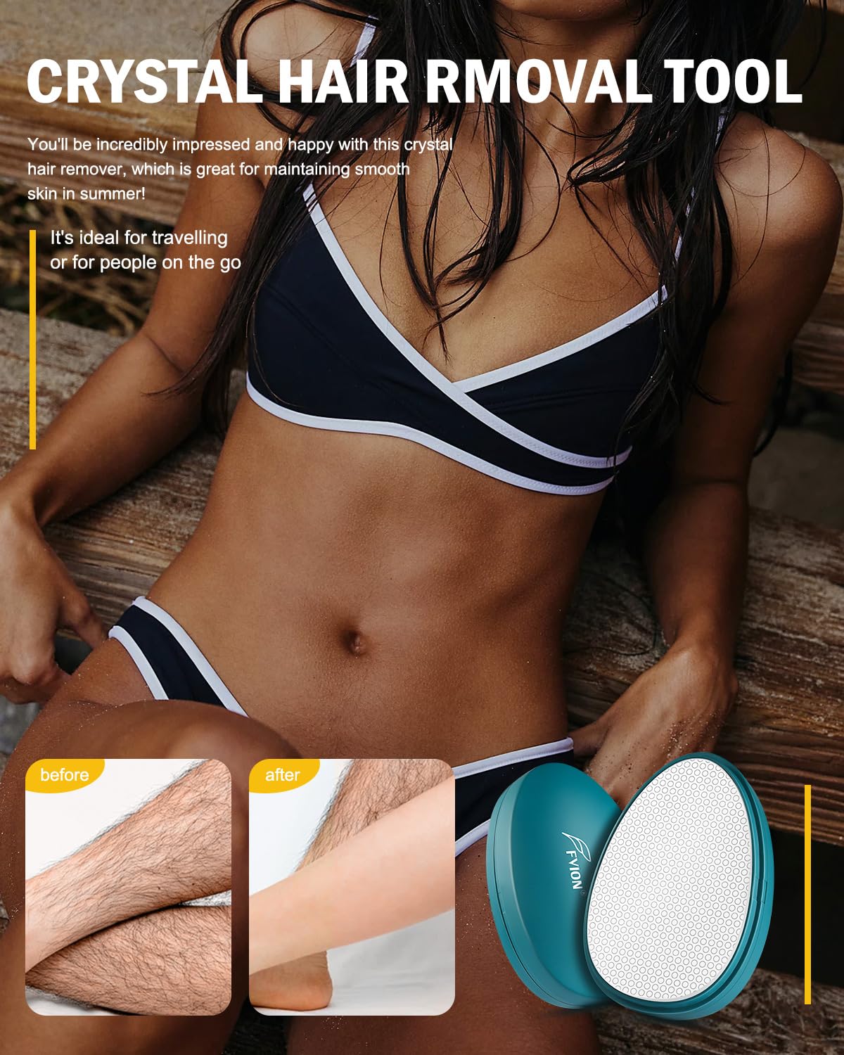 FVION green glass body remover on leg for a smoother feel