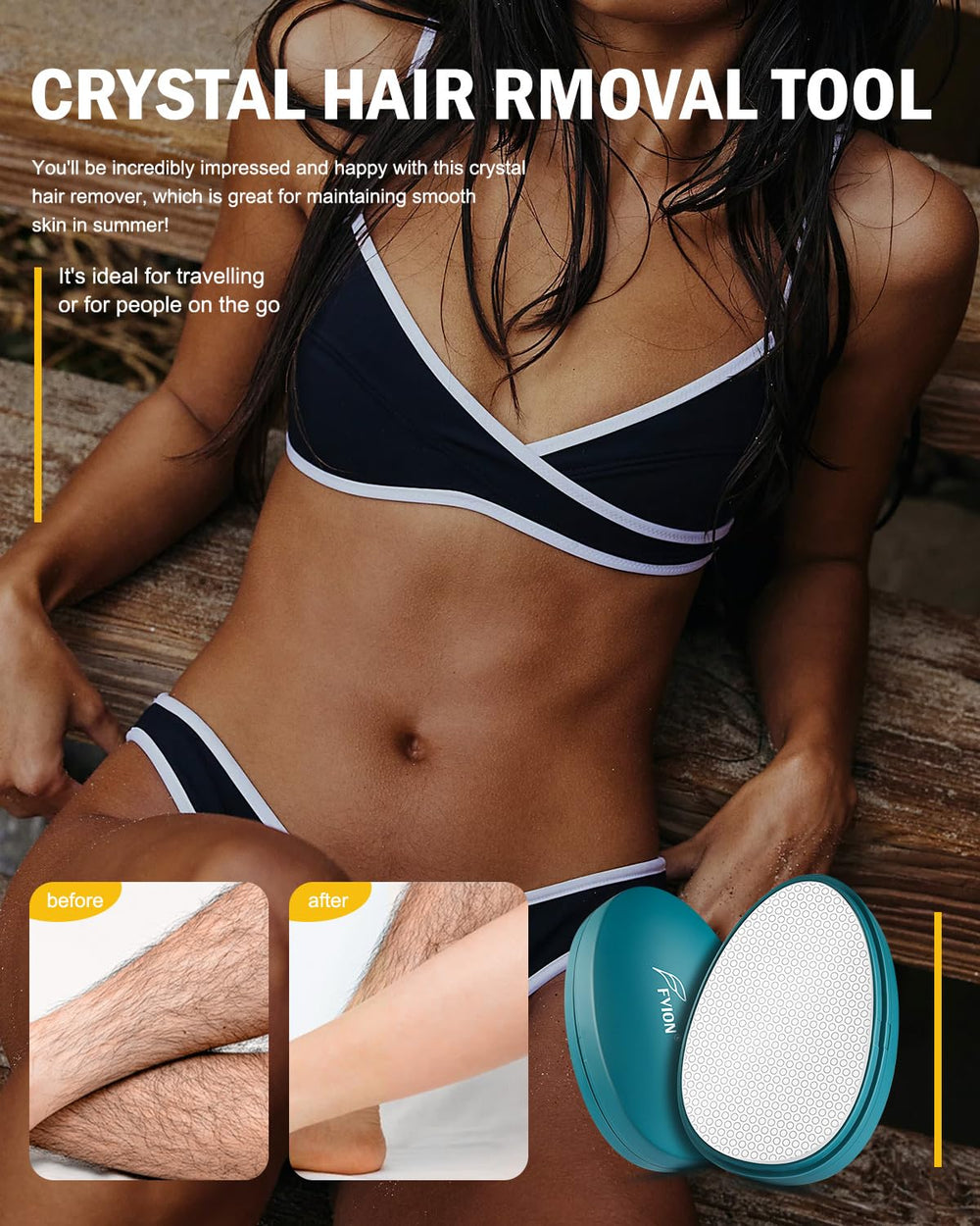 FVION green glass body remover on leg for a smoother feel