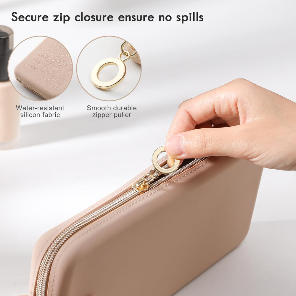 FVION large-capacity silicone makeup bag shields brushes from damage on the go.