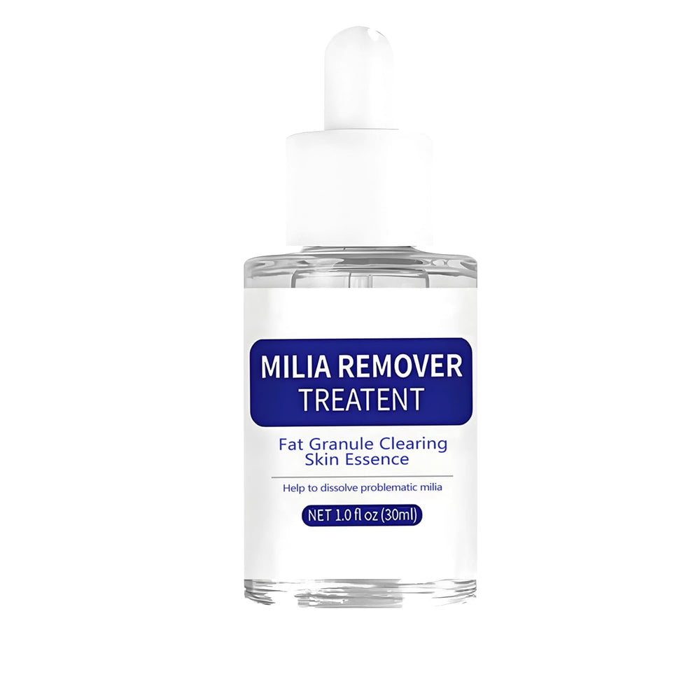Fvtcnbu Milia Remover Serum bottle shows travel-friendly packaging for on-the-go use.