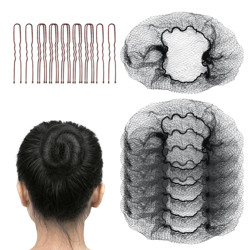 FVOLREM redes negras de 20 pulgadas para fijación discreta del cabello.