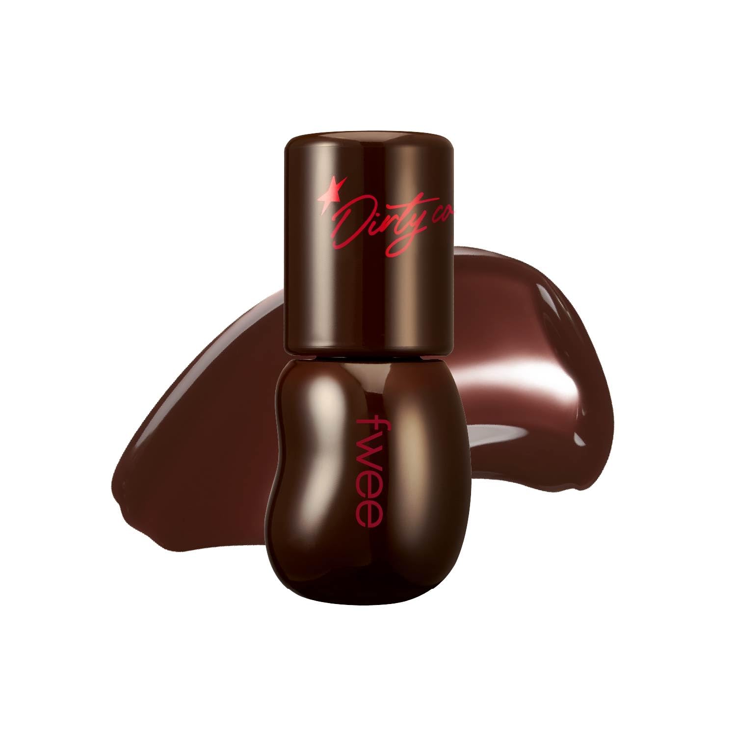 Fwee 3D Voluming Gloss Dirty Cola 70% close-up shows rich, long-lasting shine.