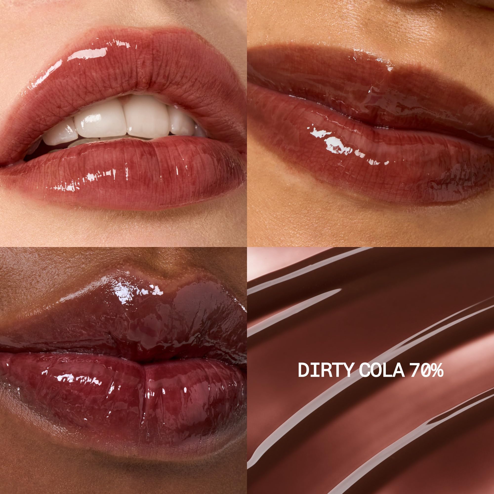 Fwee 3D Voluming Gloss high-shine application demonstrates smooth, non-sticky wear.