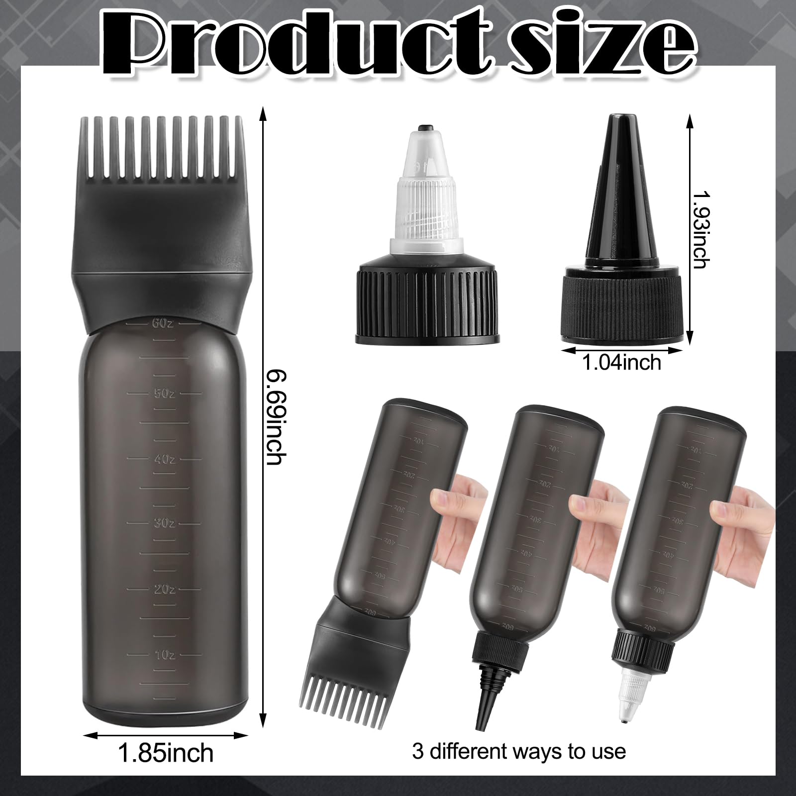 FXSPLCZ root comb applicator bottle cap two enables easy cap switching for different needs.