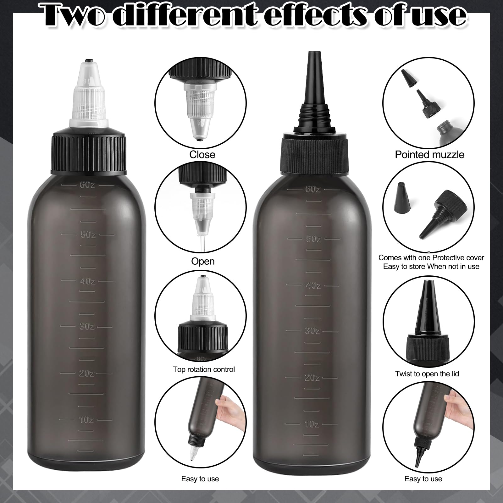 FXSPLCZ root comb applicator bottle graduated scale for measured portions.