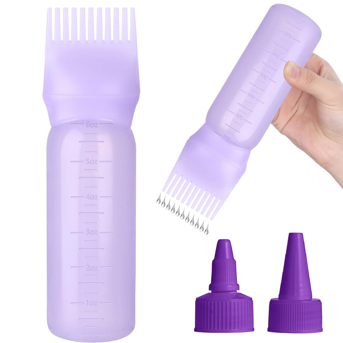 FXSPLCZ root comb applicator bottle pour for precise dye application at the scalp.