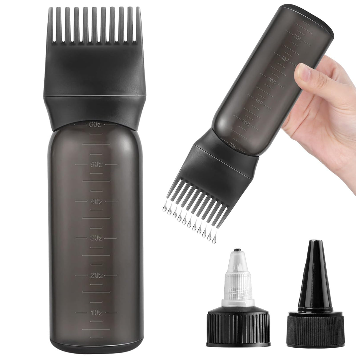 FXSPLCZ root comb applicator bottle pour enables precise, controlled scalp application.