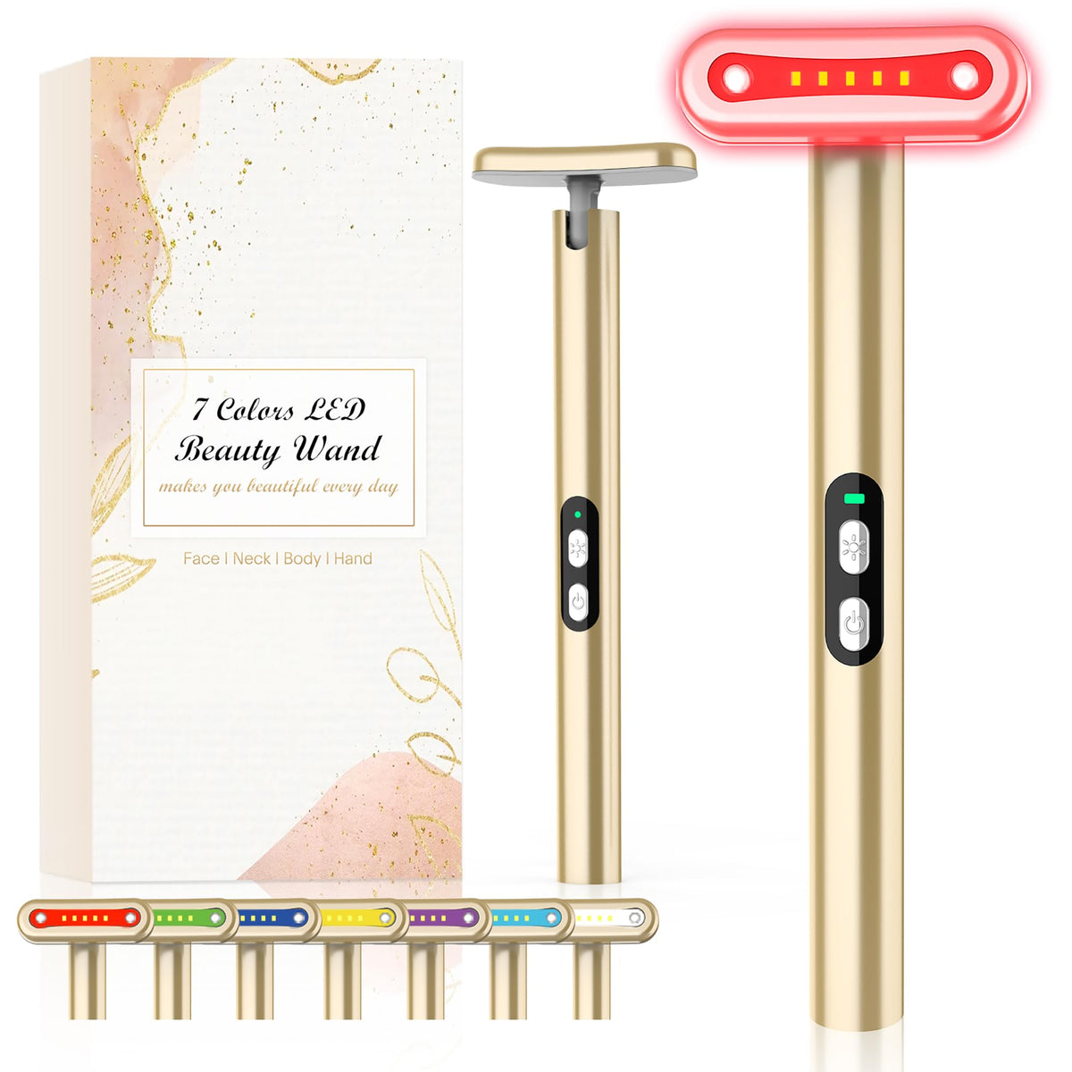 Fxtiaa red-light therapy wand for face with gentle glow on skin