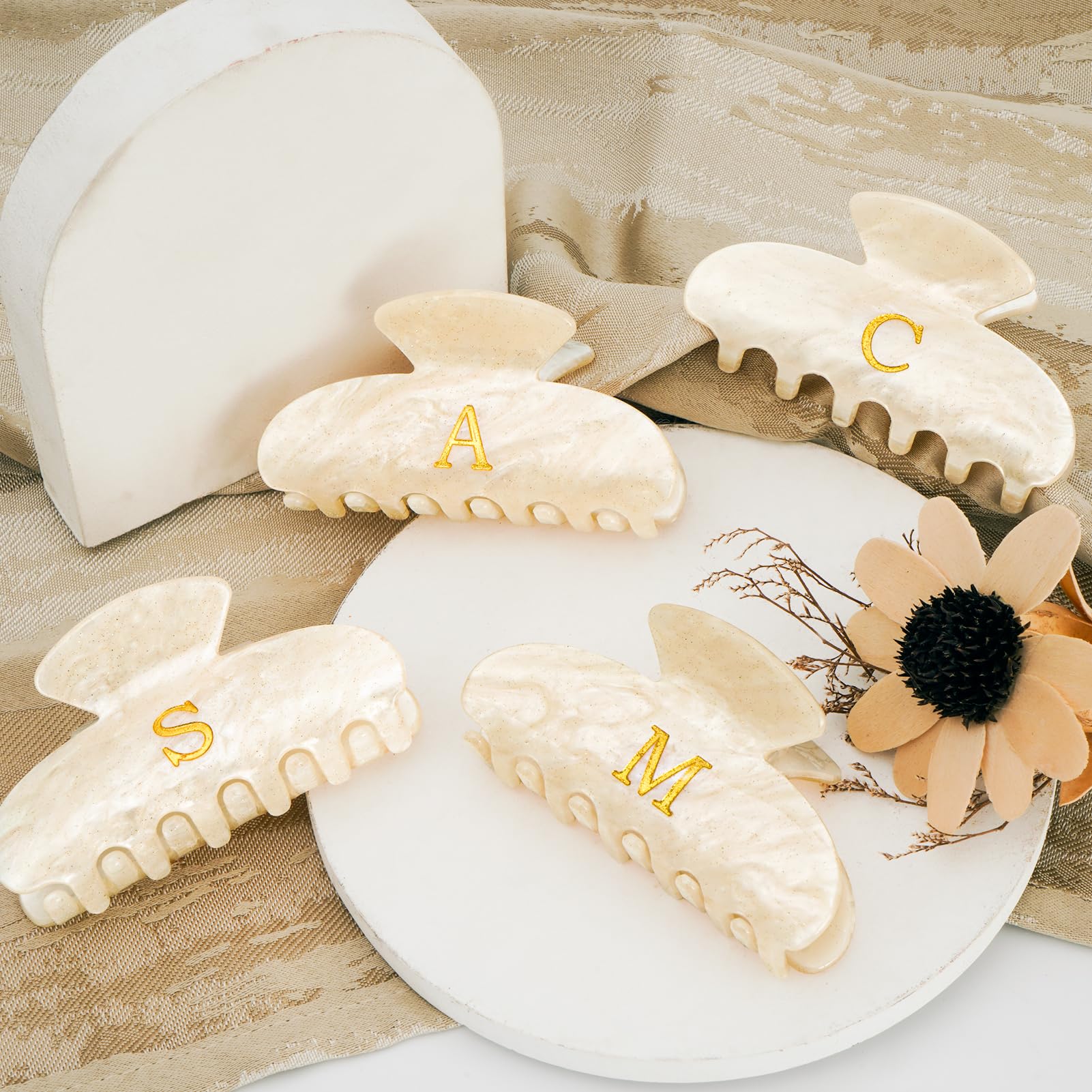 Fycert bridesmaid gift set hair clips for wedding-day keepsakes.