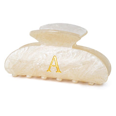 Fycert initial glitter acrylic hair clip in gold for everyday style.