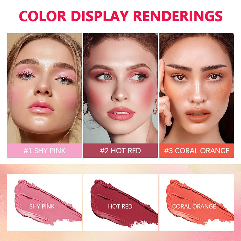 FYEBOO Coral Orange blush stick adds fresh radiance to cheeks.