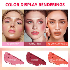 FYEBOO Coral Orange blush stick adds fresh radiance to cheeks.