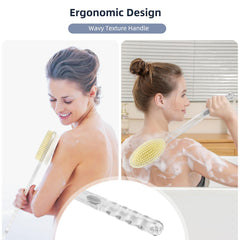 Fymblin wavy-handle design enhances grip in the shower.