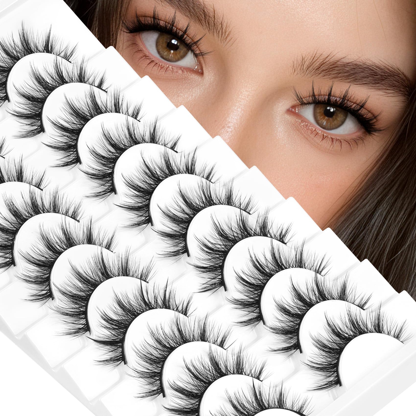 Fyonas FM03 manga lashes in full-wispy strip for a soft, eye-brightening look