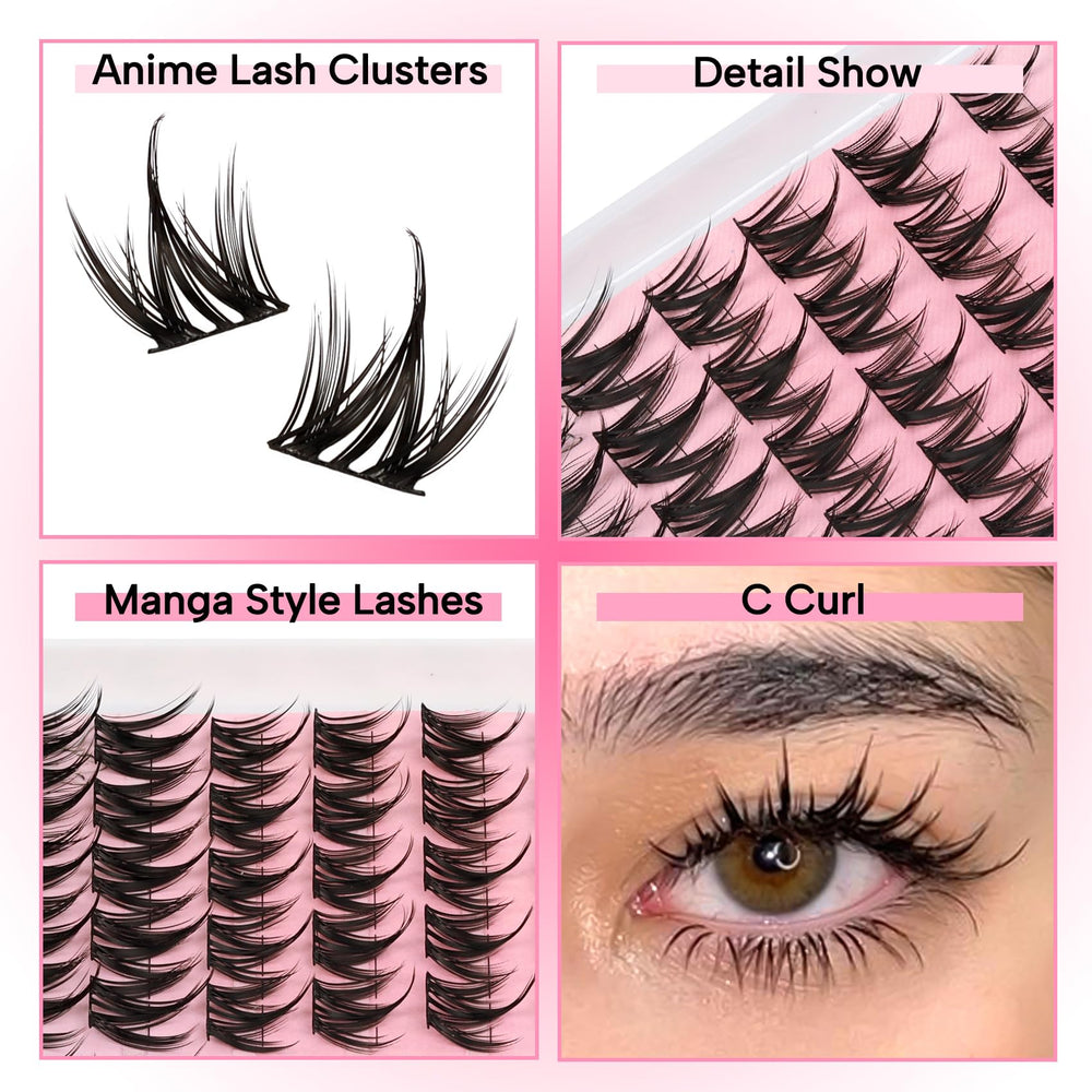 Fyonas manga style lashes 10-12-14 lengths for enhanced eye size