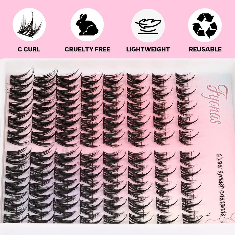 Fyonas lash clusters thin band for natural lightweight wear