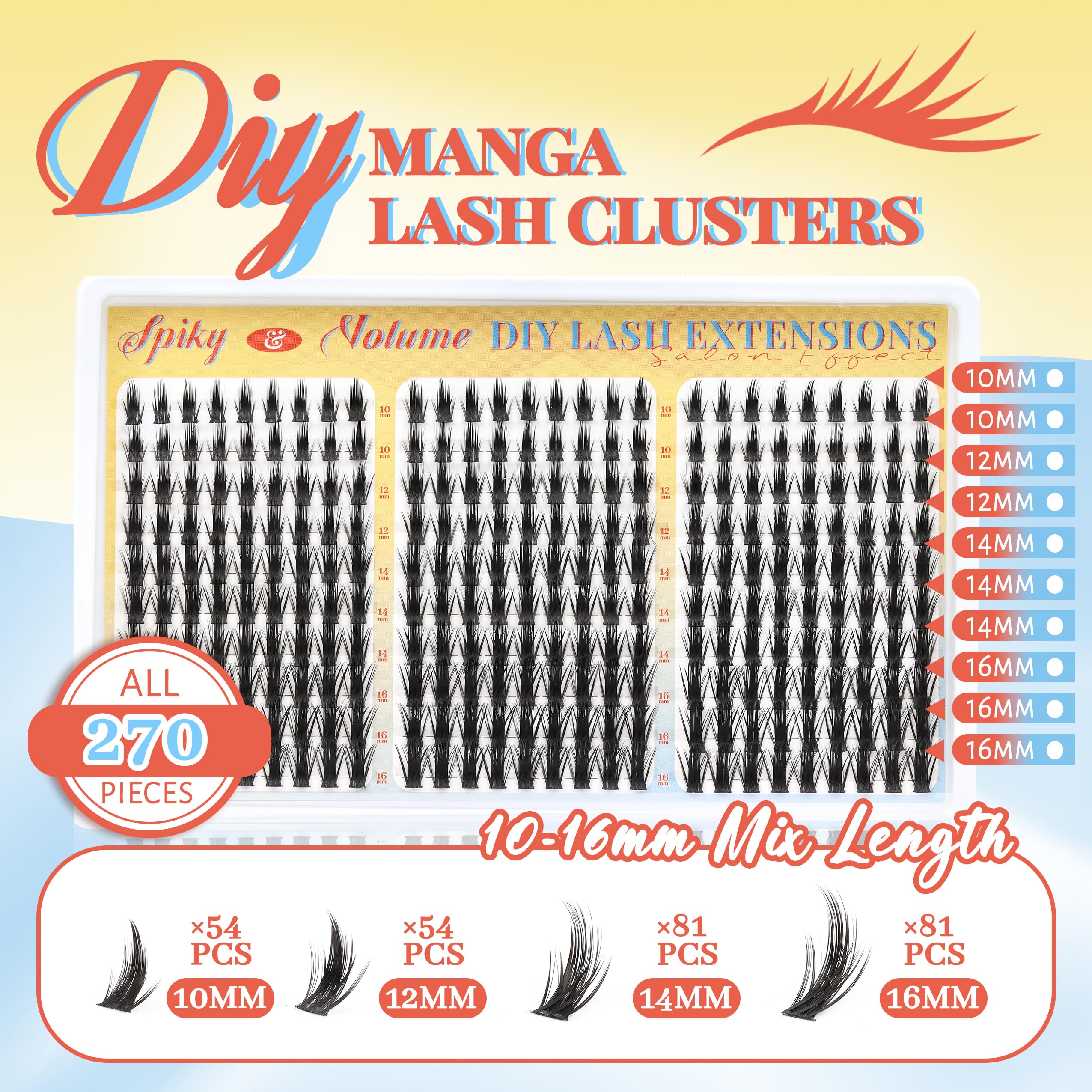 Fyonas Lash Clusters offer 10-16mm multi-length customization for versatile styles.