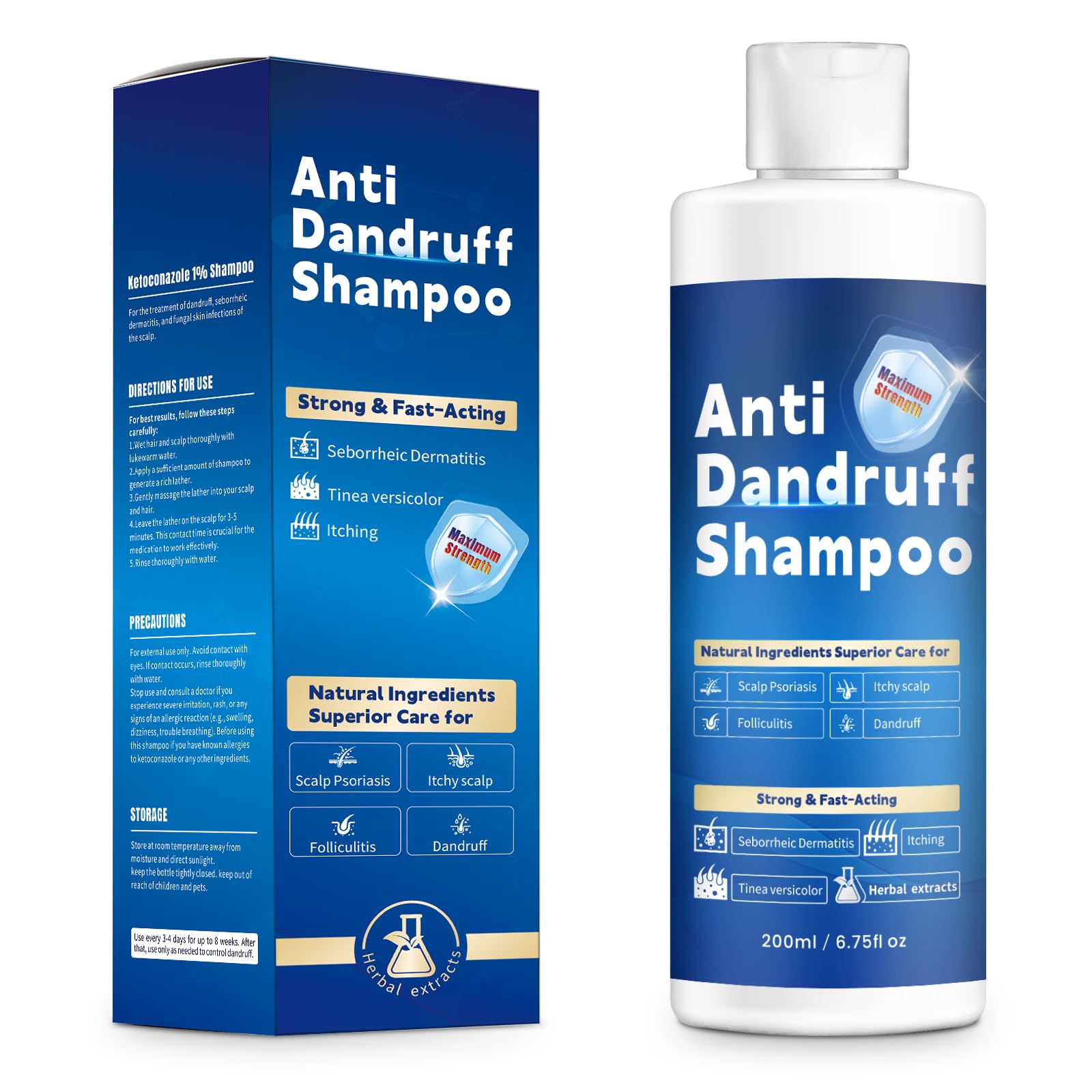 FYZMTL Champú antifúngico - bote: alivio y limpieza de cuero cabelludo sensible