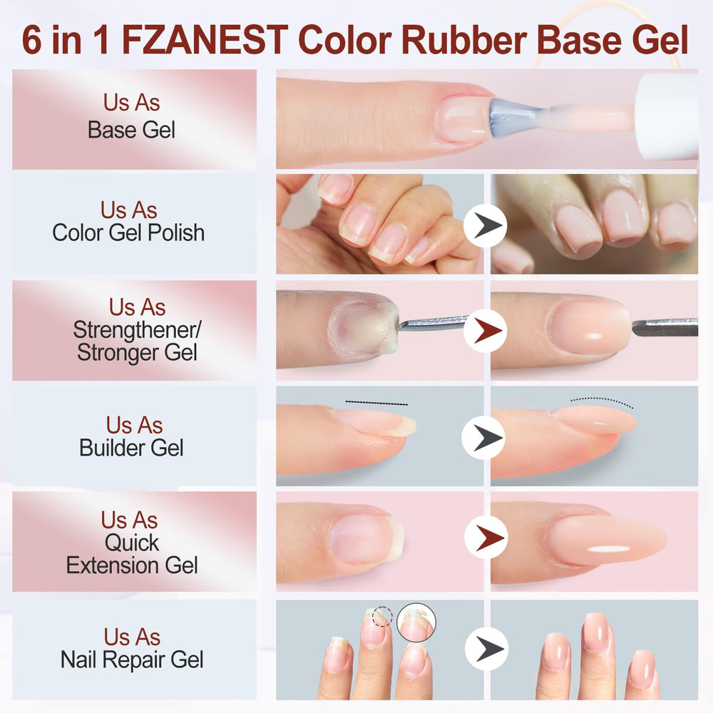 FZANEST nude pink gel swatch showing sheer natural color